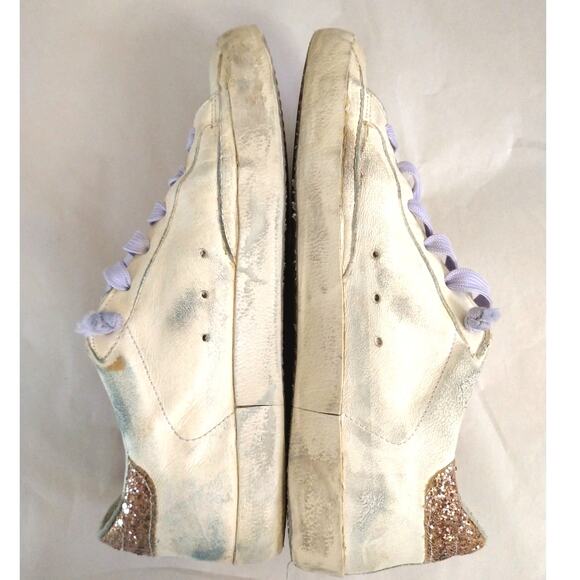 Golden Goose White and Pink Glitter Sneakers - Picture 7 of 16